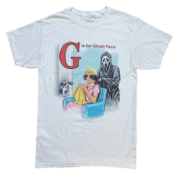 Ghostface T-Shirt Unisex Small White Short Sleeve Horror Halloween Scream Tee - Picture 1 of 12